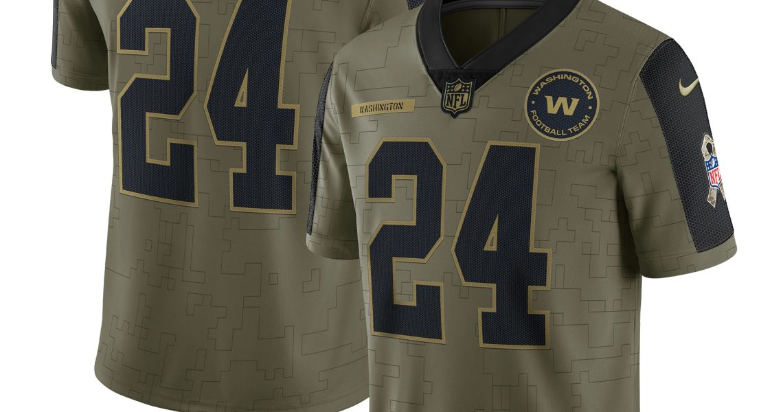 Men's Washington Football Team Antonio Gibson Nike Olive 2021 Salute To Service Limited Player Jersey