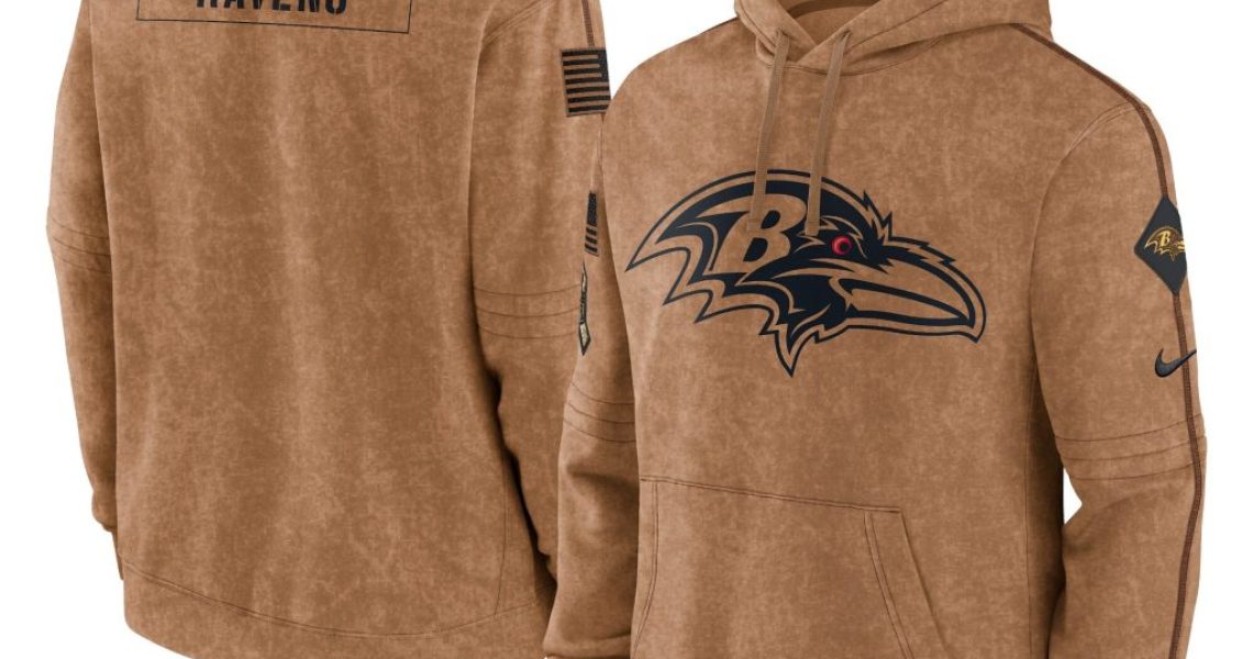 Baltimore Ravens Nike 2023 Salute To Service Club Pullover Hoodie - Brown