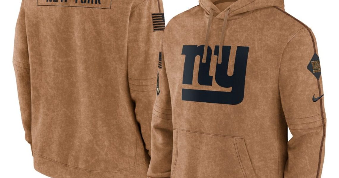 New York Giants Nike 2023 Salute To Service Club Pullover Hoodie - Brown