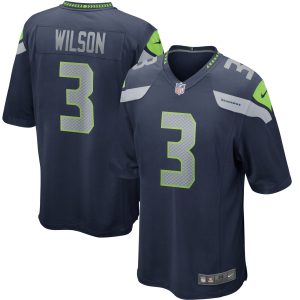 Men's Seattle Seahawks Russell Wilson Nike College Navy Game Player Jersey
