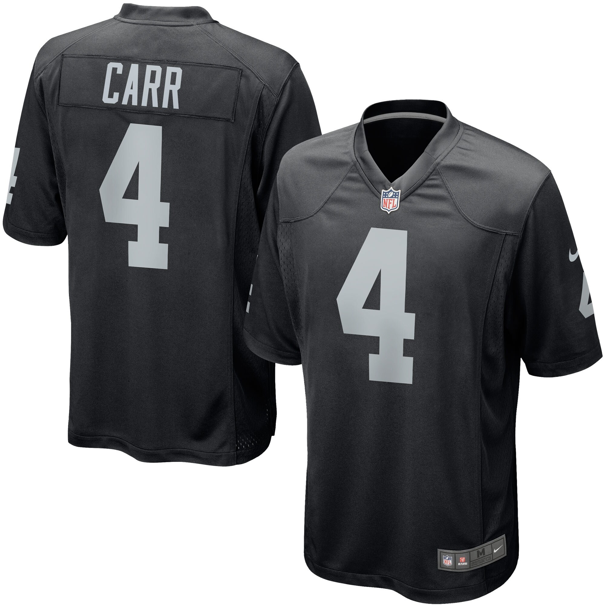 Men's Las Vegas Raiders Derek Carr Nike Black Game Player Jersey