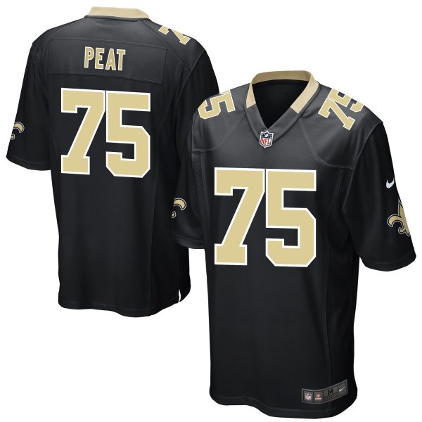 Men's Nike Andrus Peat Black New Orleans Saints Game Player Jersey