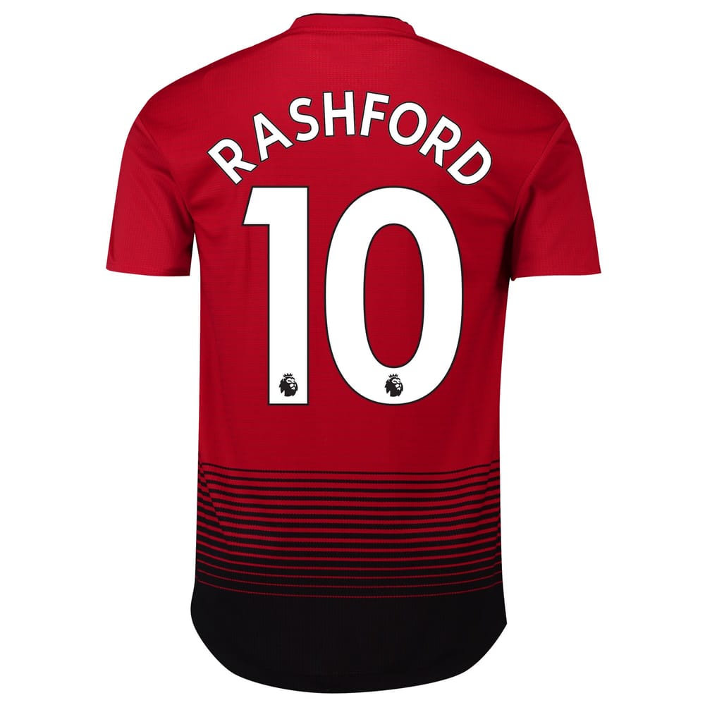 Premier League Manchester United Home Jersey Shirt 2018-19 player Rashford 10 printing for Men