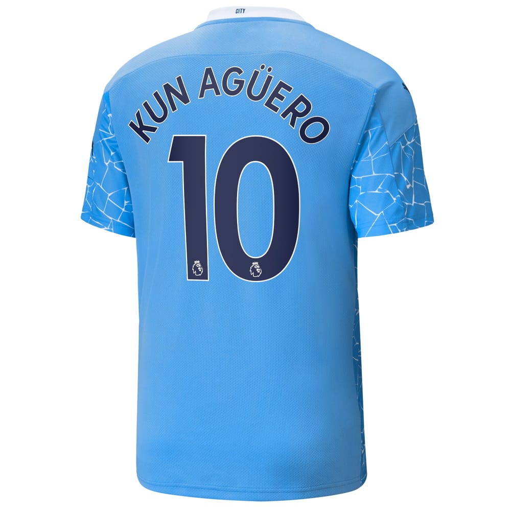 Premier League Manchester City Home Jersey Shirt 2020-21 player Kun Agüero 10 printing for Men