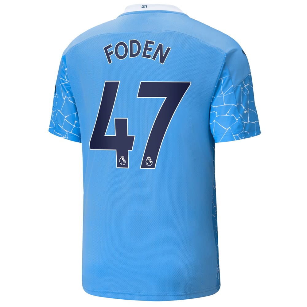 Premier League Manchester City Home Jersey Shirt 2020-21 player Foden 47 printing for Men