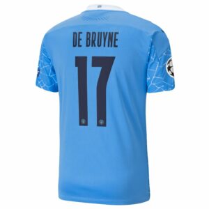 Premier League Manchester City Home Jersey Shirt 2020-21 player De Bruyne 17 printing for Men