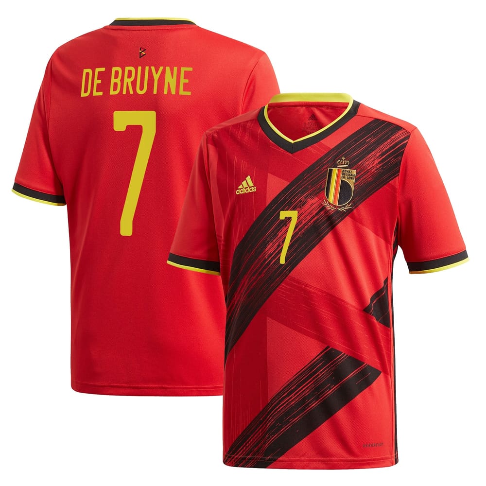 Belgium Home Jersey Shirt 2019-21 player De Bruyne 7 printing for Men