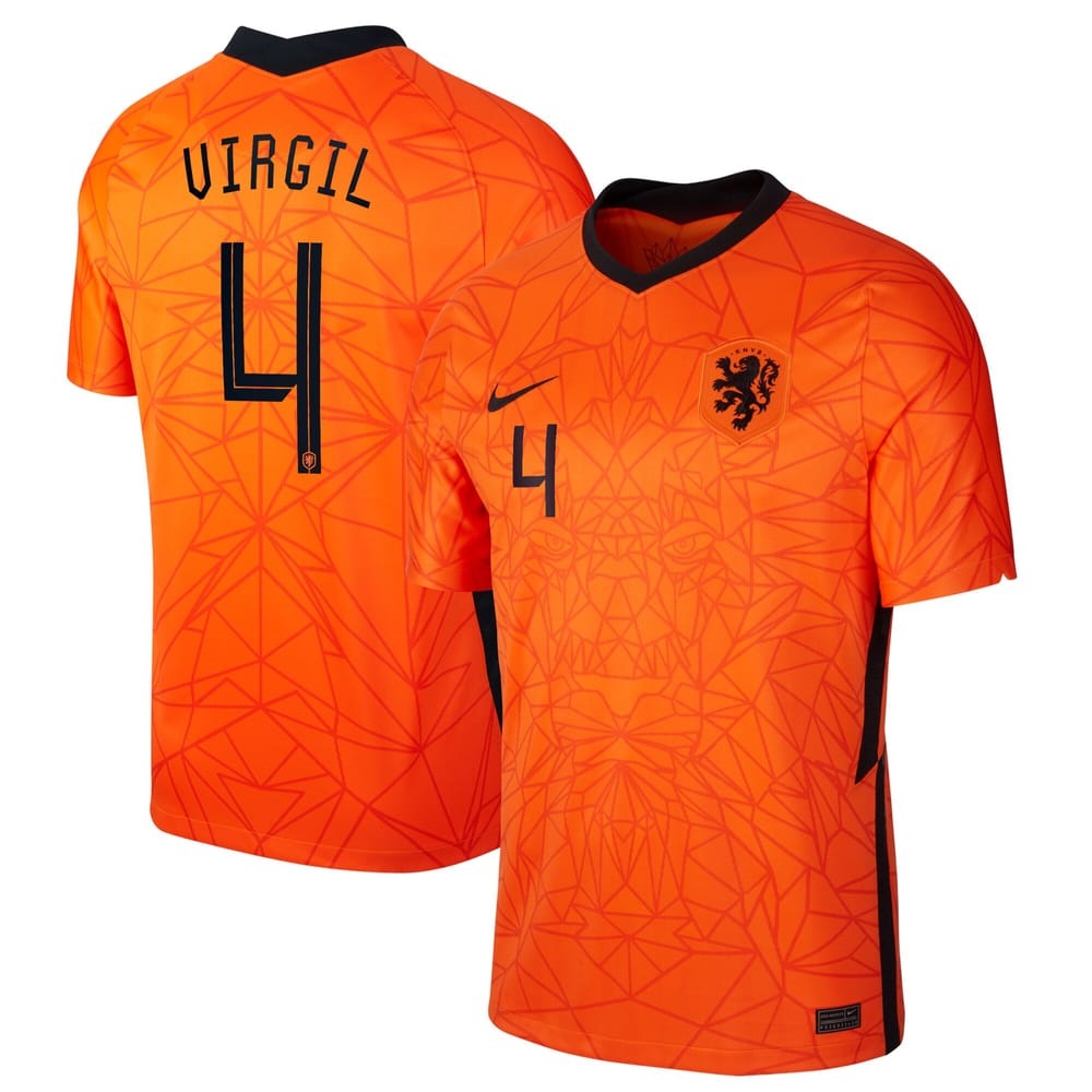 Netherlands Home Jersey Shirt 2020-21 player Virgil 4 printing for Men