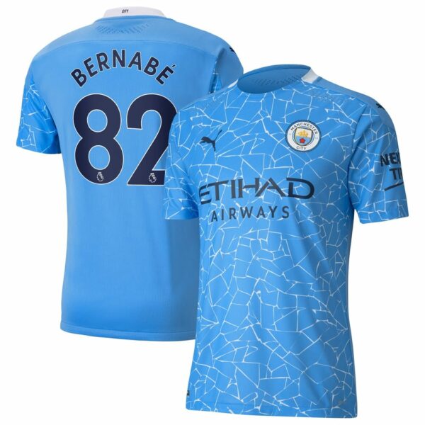 Premier League Manchester City Home Jersey Shirt 2020-21 player Bernabe 82 printing for Men