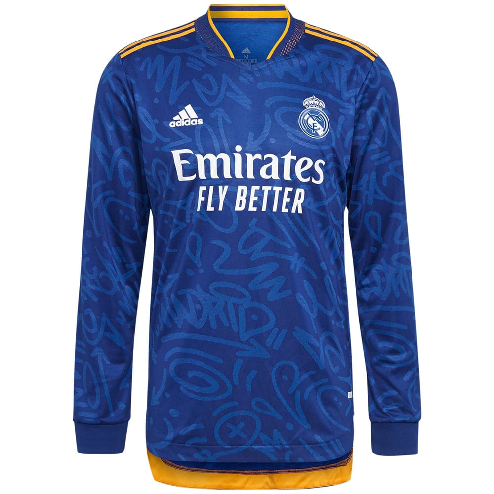 La Liga Real Madrid Away Long Sleeve Jersey Shirt 2021-22 for Men