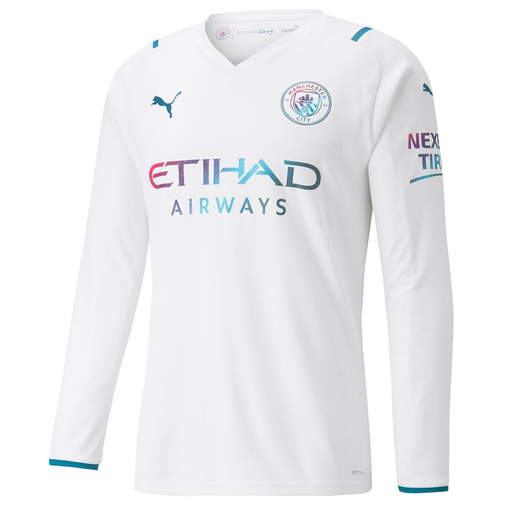 Premier League Manchester City Away Long Sleeve Jersey Shirt 2021-22 for Men