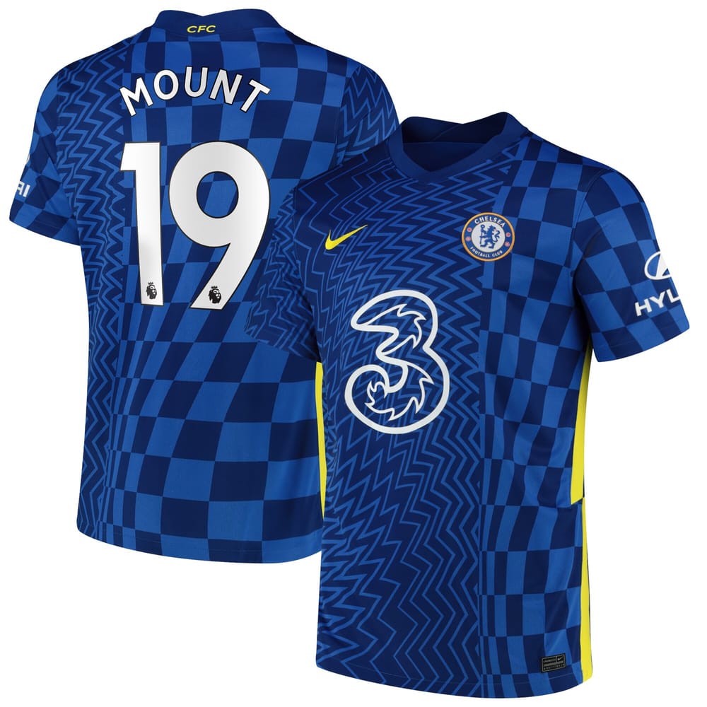 Premier League Chelsea Home Jersey Shirt 2021-22 player Mount 19 printing for Men