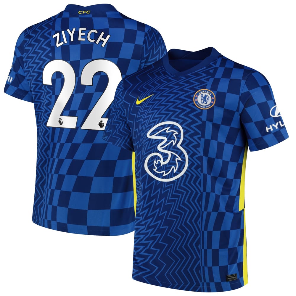 Premier League Chelsea Home Jersey Shirt 2021-22 player Ziyech 22 printing for Men