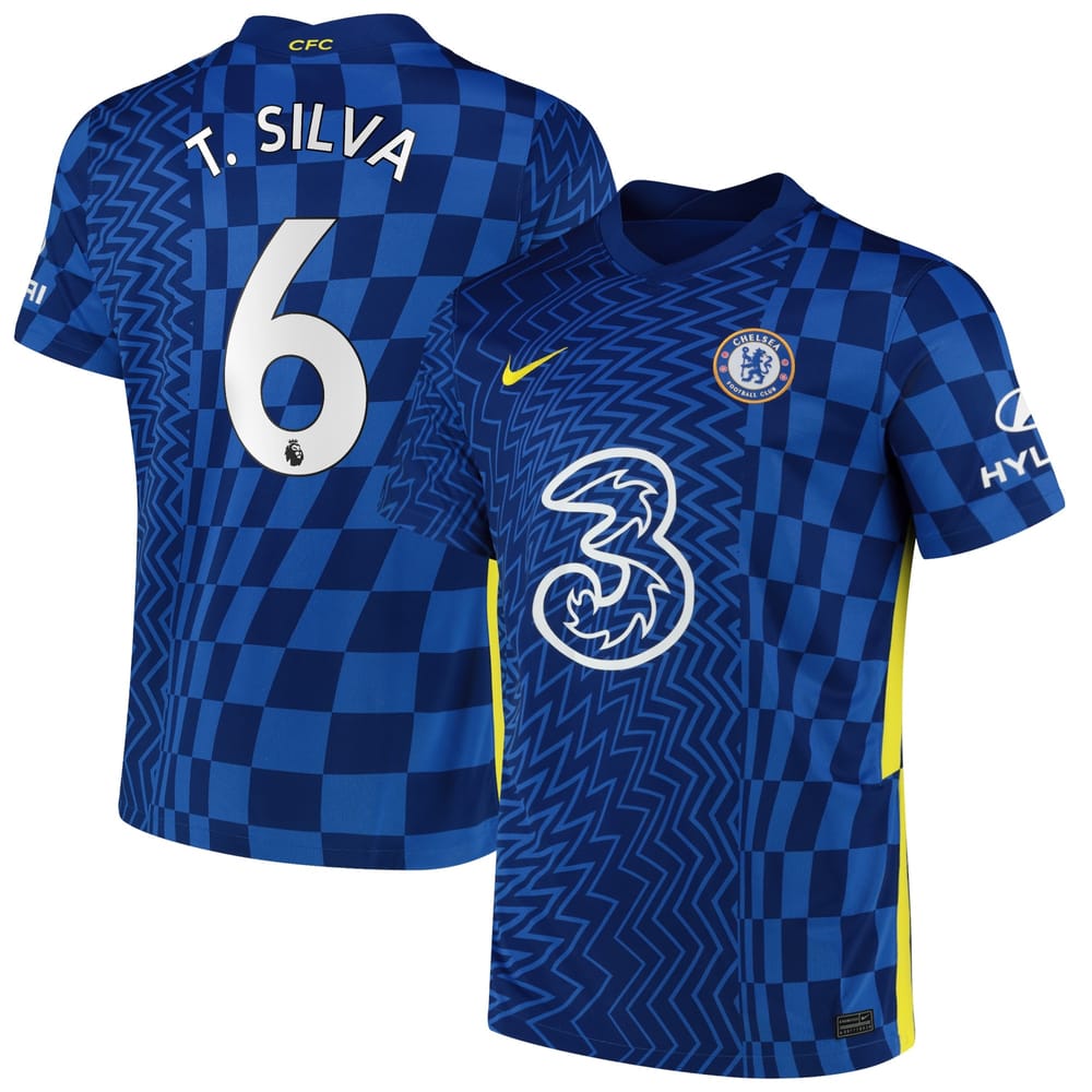 Premier League Chelsea Home Jersey Shirt 2021-22 player T. Silva 6 printing for Men