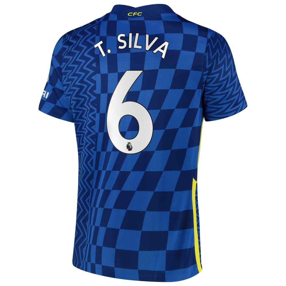 Premier League Chelsea Home Jersey Shirt 2021-22 player T. Silva 6 printing for Men