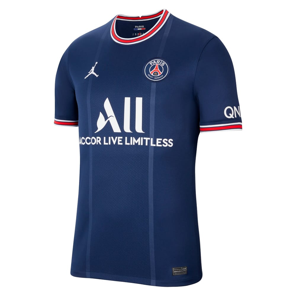 Ligue 1 Paris Saint-Germain Home Jersey Shirt 2021-22 player Mbappé 7 printing for Men