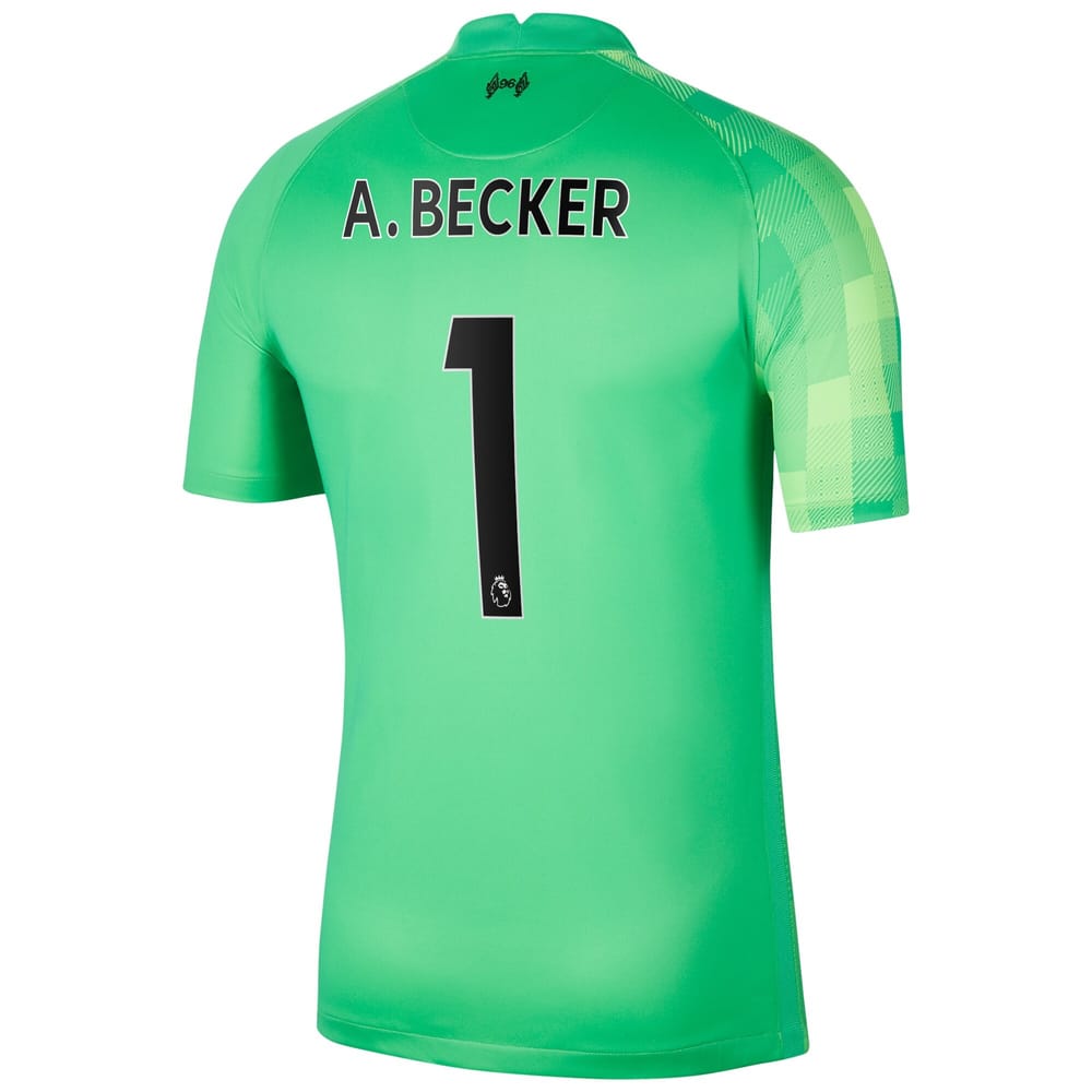 Premier League Liverpool Goalkeeper Jersey Shirt 2021-22 player A.Becker 1 printing for Men