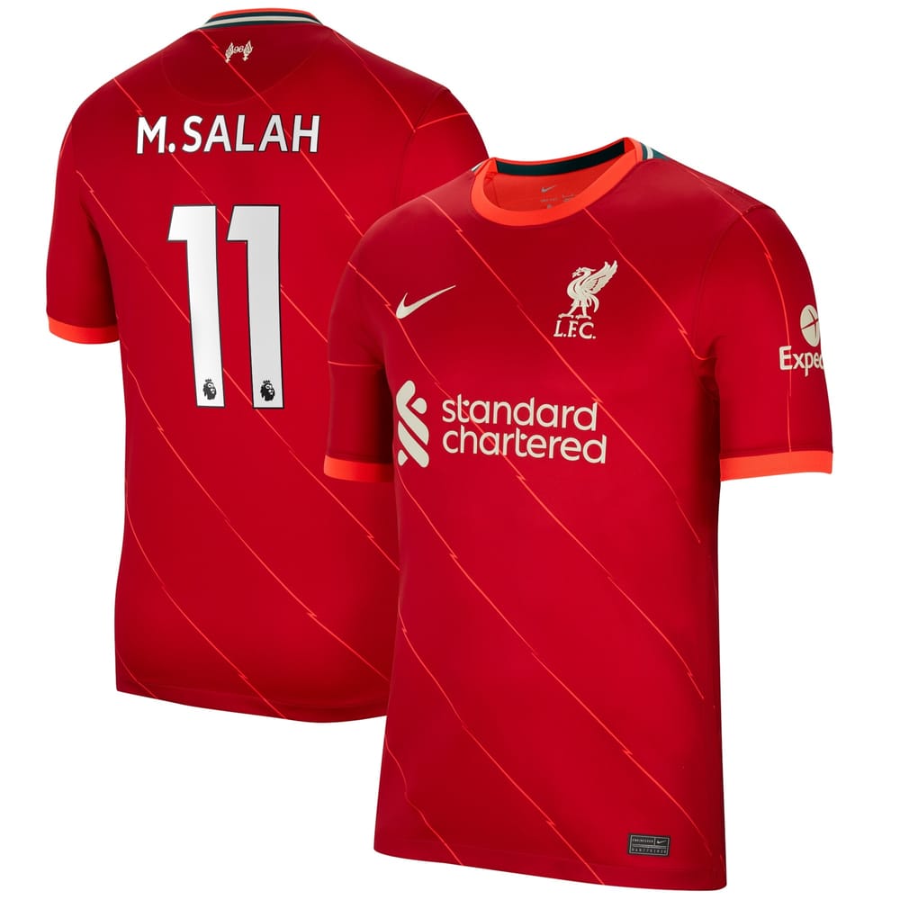 Premier League Liverpool Home Jersey Shirt 2021-22 player M.Salah 11 printing for Men