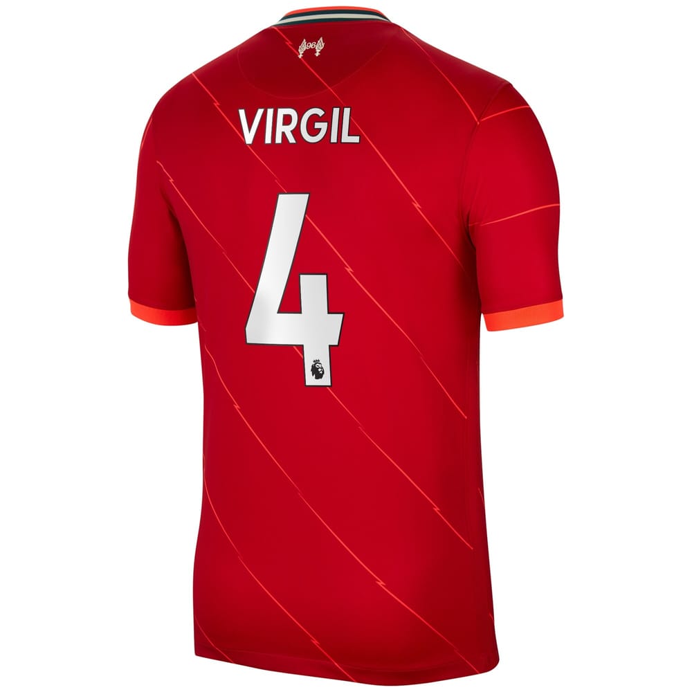 Premier League Liverpool Home Jersey Shirt 2021-22 player Virgil 4 printing for Men