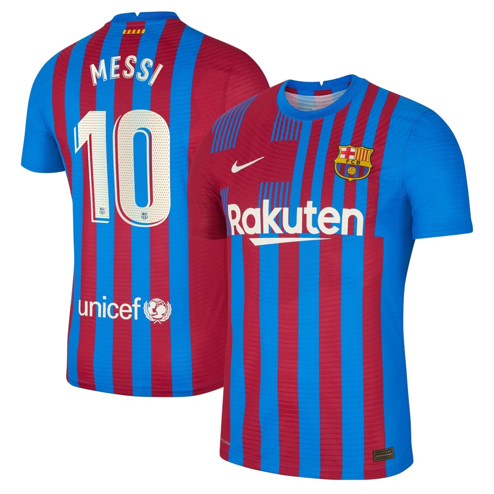 La Liga Barcelona Home Jersey Shirt 2021-22 player Messi 10 printing for Men