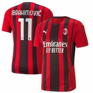 Serie A AC Milan Home Jersey Shirt 2021-22 player Ibrahimovic 11 printing for Men