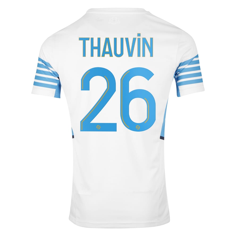 Ligue 1 Olympique Marseille Home Jersey Shirt 2021-22 player Thauvin 26 printing for Men
