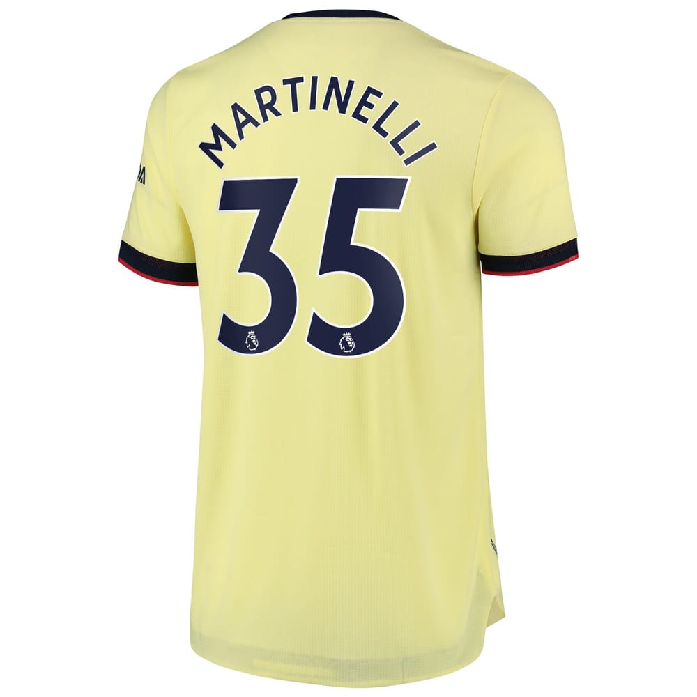 Premier League Arsenal Away Jersey Shirt 2021-22 player Martinelli 35 printing for Men