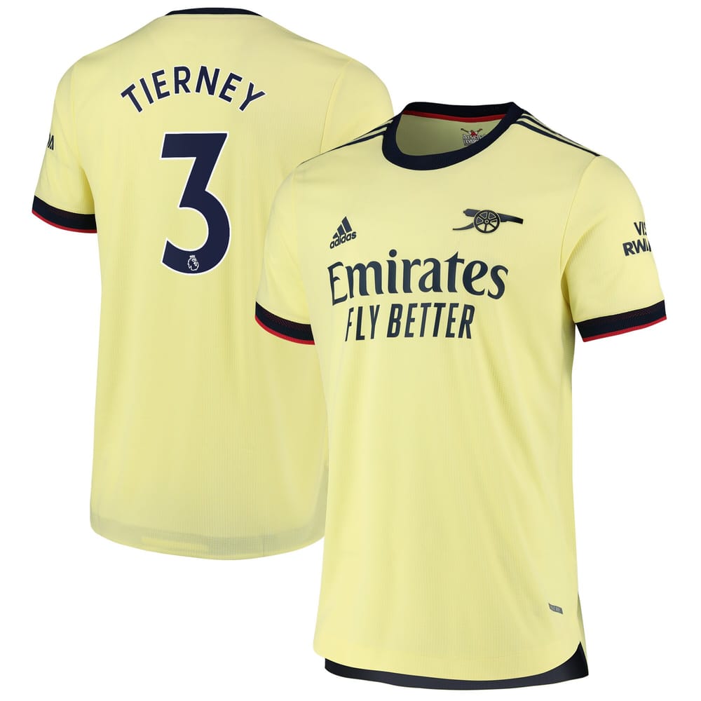 Premier League Arsenal Away Jersey Shirt 2021-22 player Tierney 3 printing for Men