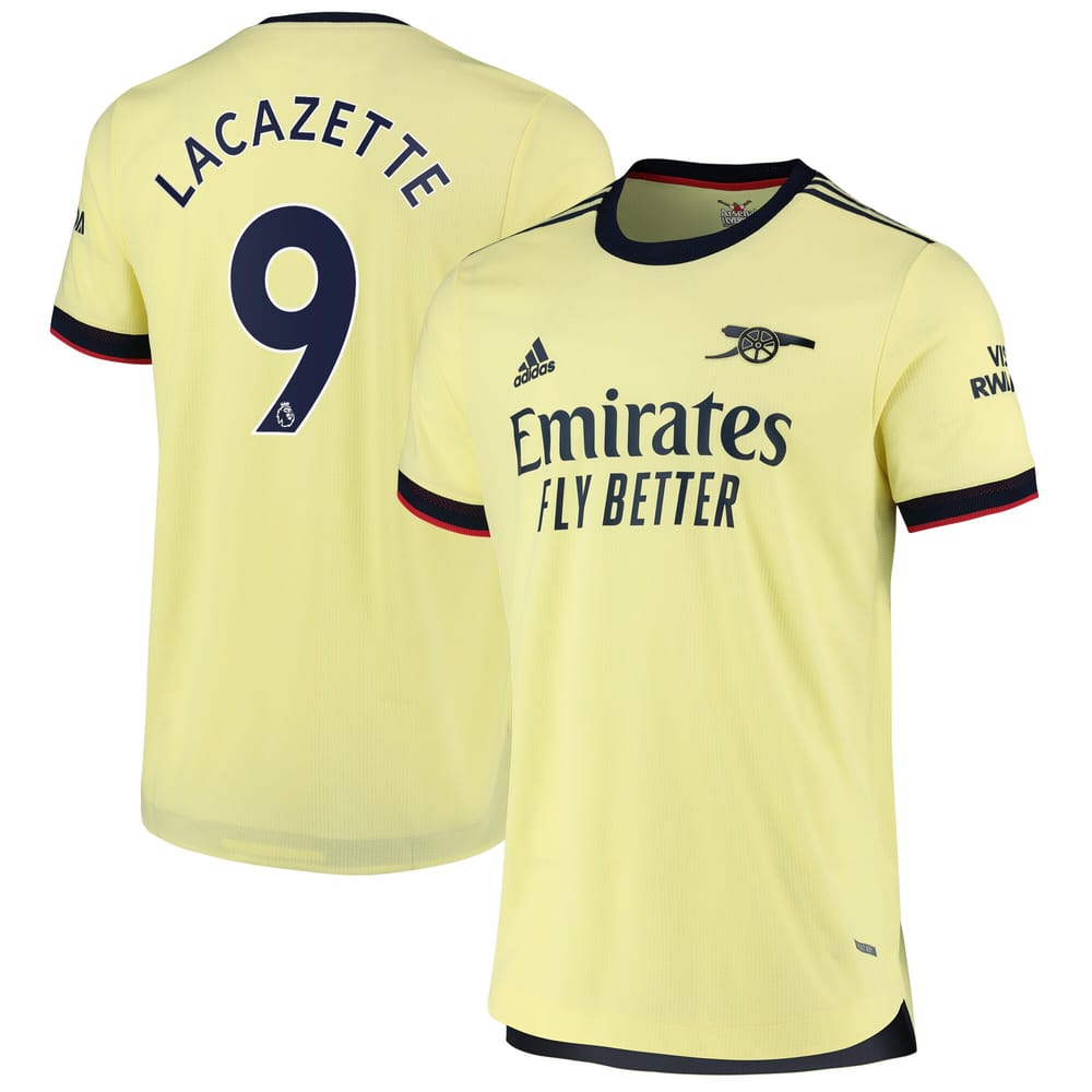 Premier League Arsenal Away Jersey Shirt 2021-22 player Lacazette 9 printing for Men