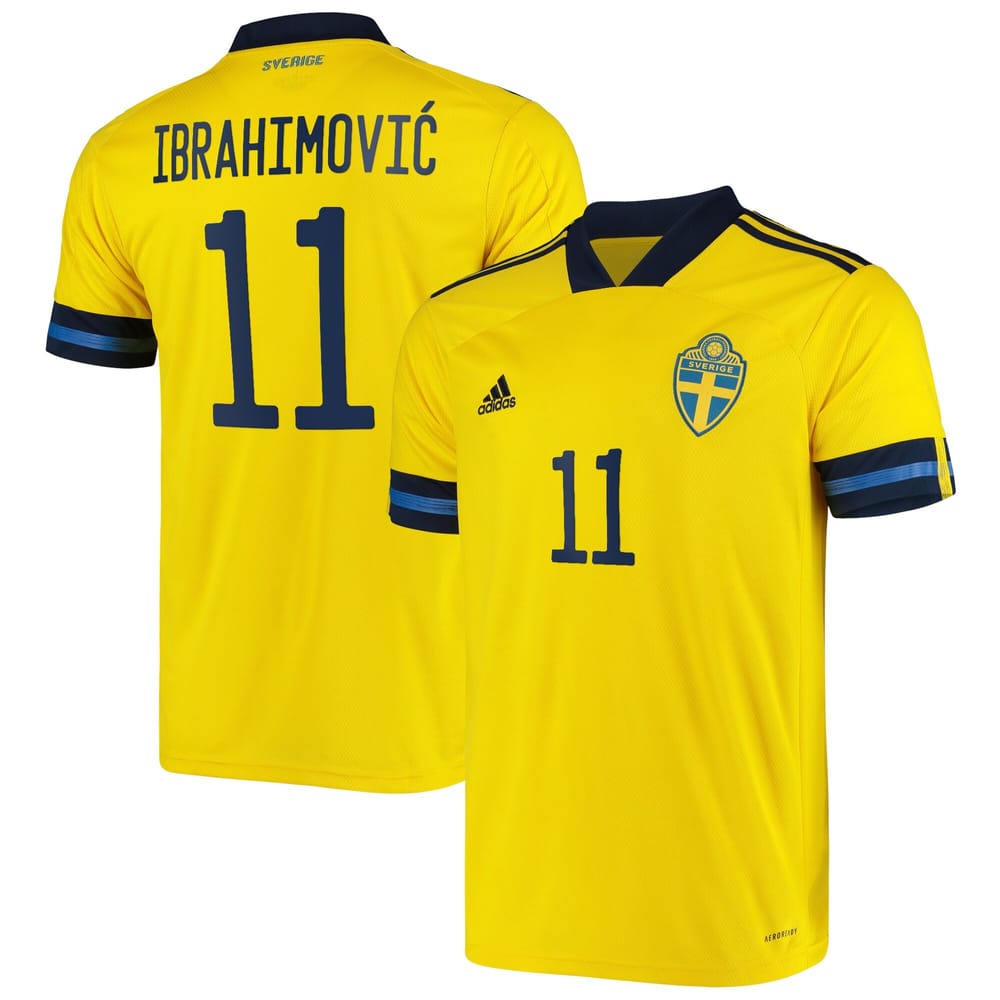 Sweden Home Jersey Shirt 2019-21 player Ibrahimovic 11 printing for Men