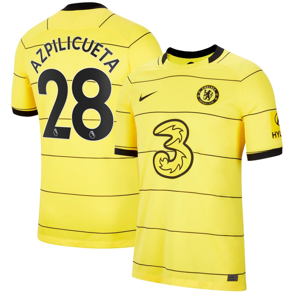 Premier League Chelsea Away Jersey Shirt 2021-22 player Azpilicueta 28 printing for Men
