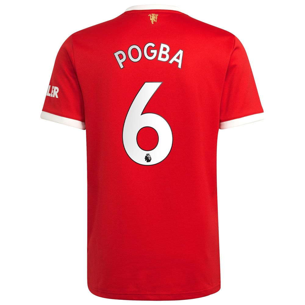 Premier League Manchester United Home Jersey Shirt 2021-22 player Pogba 6 printing for Men