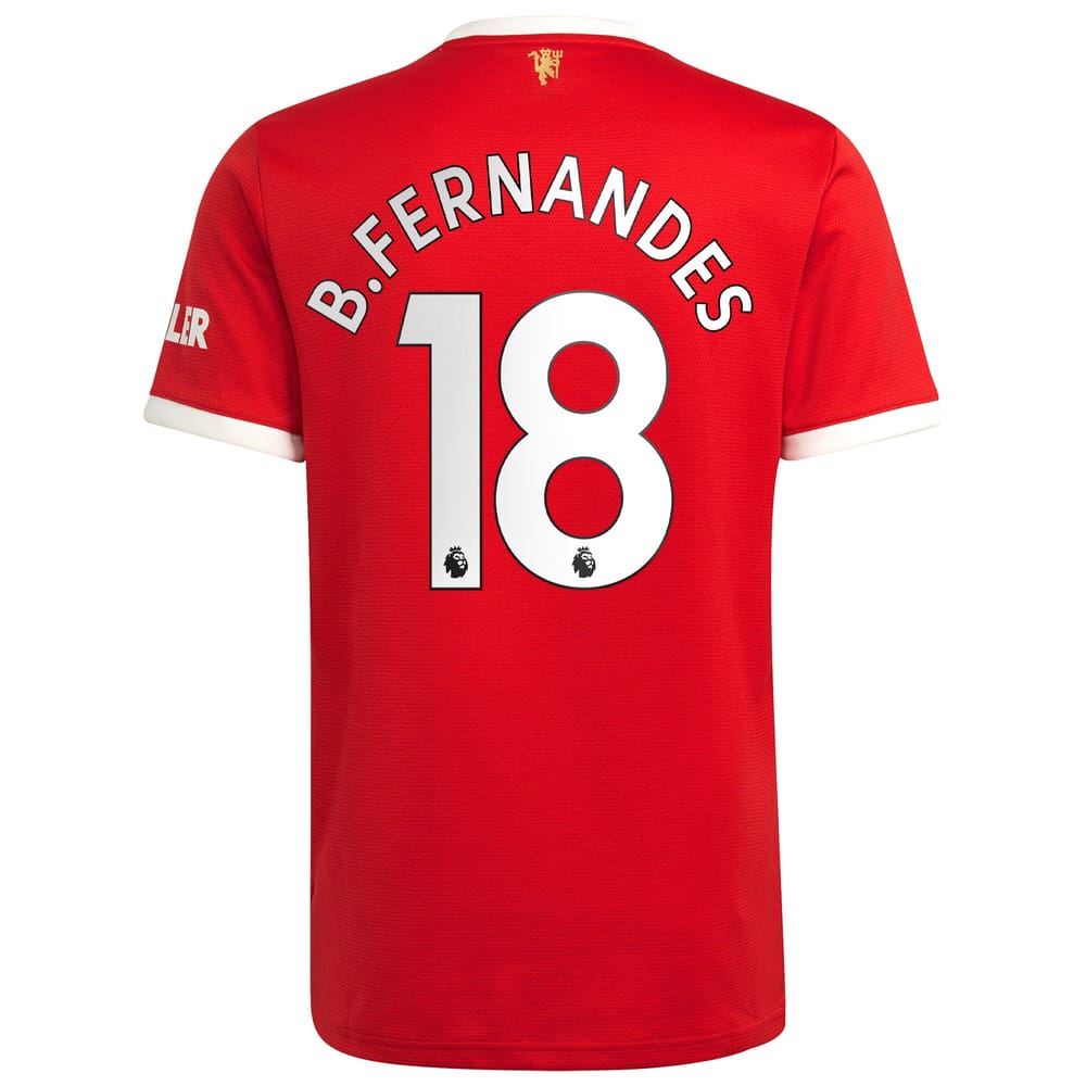 Premier League Manchester United Home Jersey Shirt 2021-22 player B.Fernandes 18 printing for Men