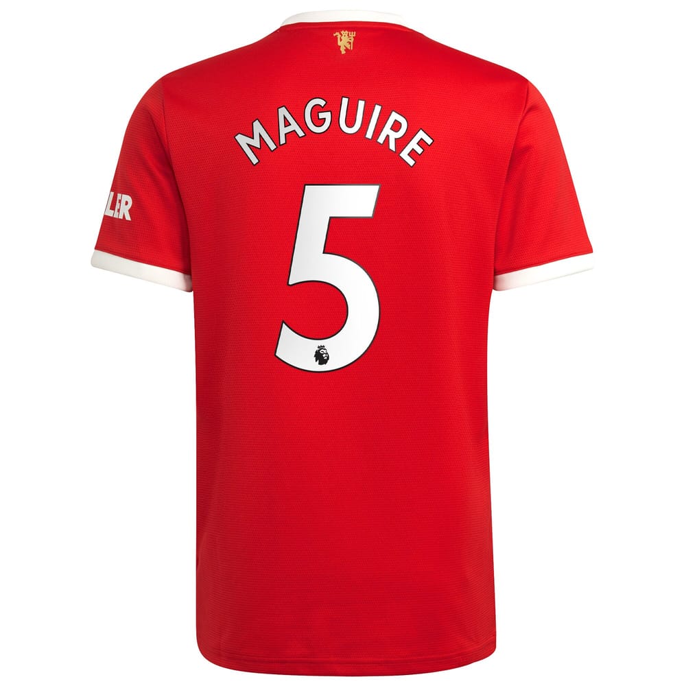 Premier League Manchester United Home Jersey Shirt 2021-22 player Maguire 5 printing for Men