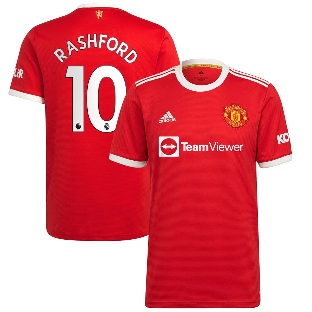 Premier League Manchester United Home Jersey Shirt 2021-22 player Rashford 10 printing for Men