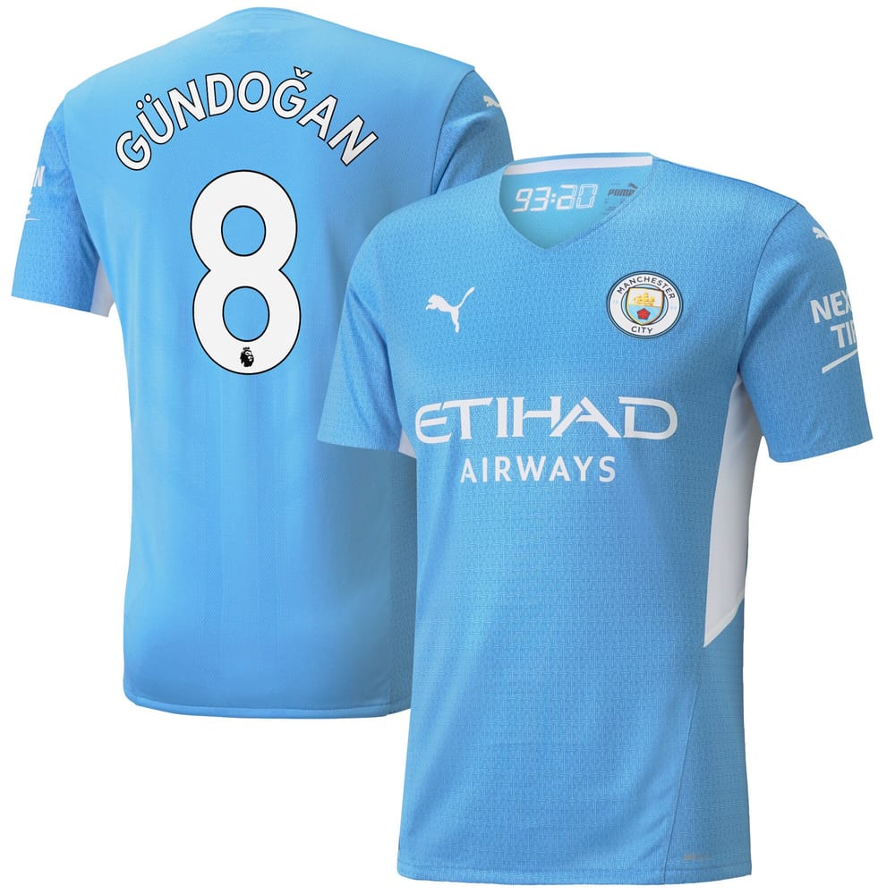 Premier League Manchester City Home Jersey Shirt 2021-22 player Gündogan 8 printing for Men