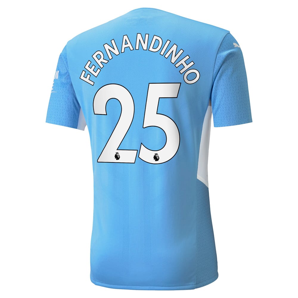 Premier League Manchester City Home Jersey Shirt 2021-22 player Fernandinho 25 printing for Men