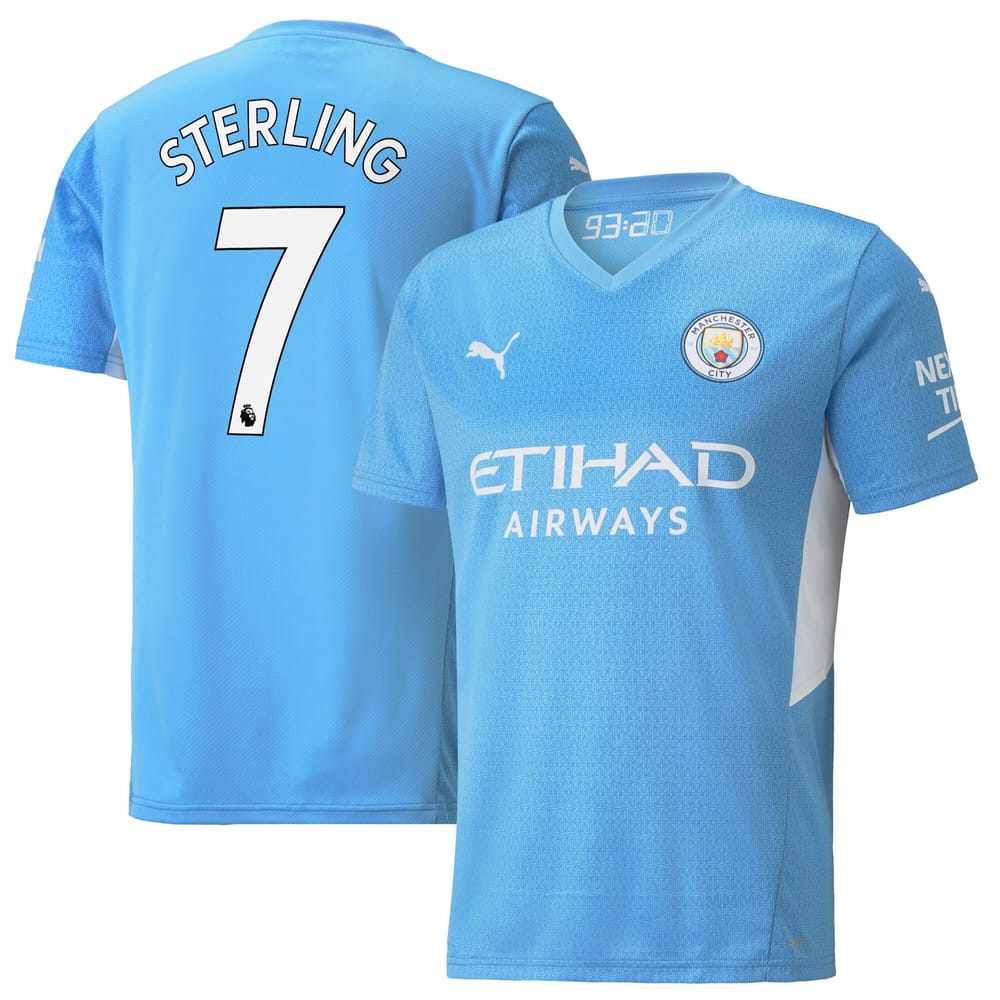 Premier League Manchester City Home Jersey Shirt 2021-22 player Sterling 7 printing for Men