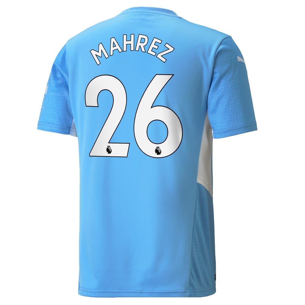Premier League Manchester City Home Jersey Shirt 2021-22 player Mahrez 26 printing for Men