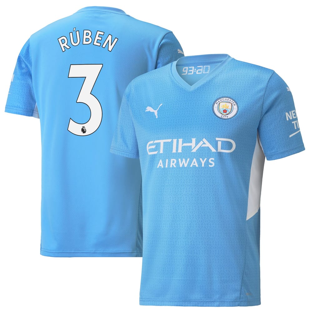 Premier League Manchester City Home Jersey Shirt 2021-22 player Rúben 3 printing for Men