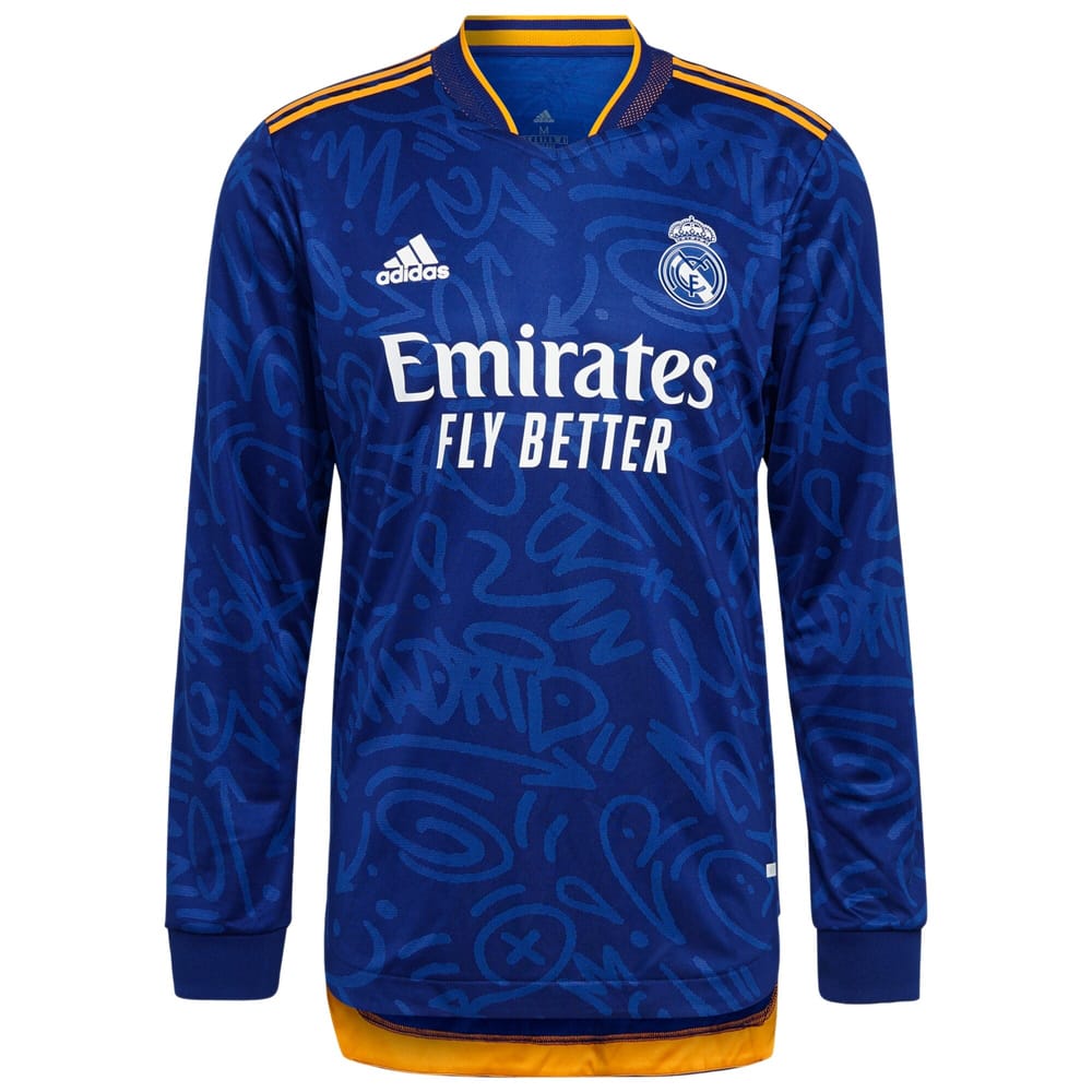 La Liga Real Madrid Away Long Sleeve Jersey Shirt 2021-22 player Modric 10 printing for Men