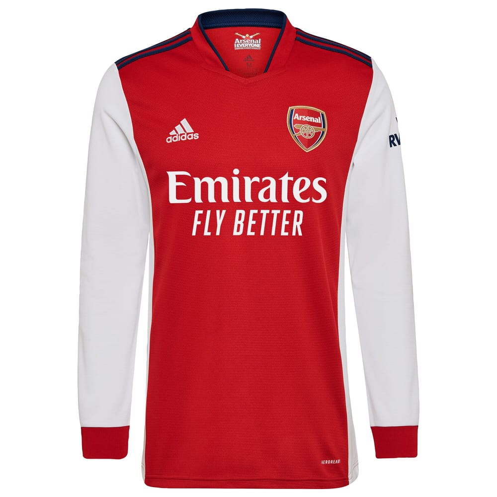 Premier League Arsenal Home Long Sleeve Jersey Shirt 2021-22 player Smith Rowe 10 printing for Men