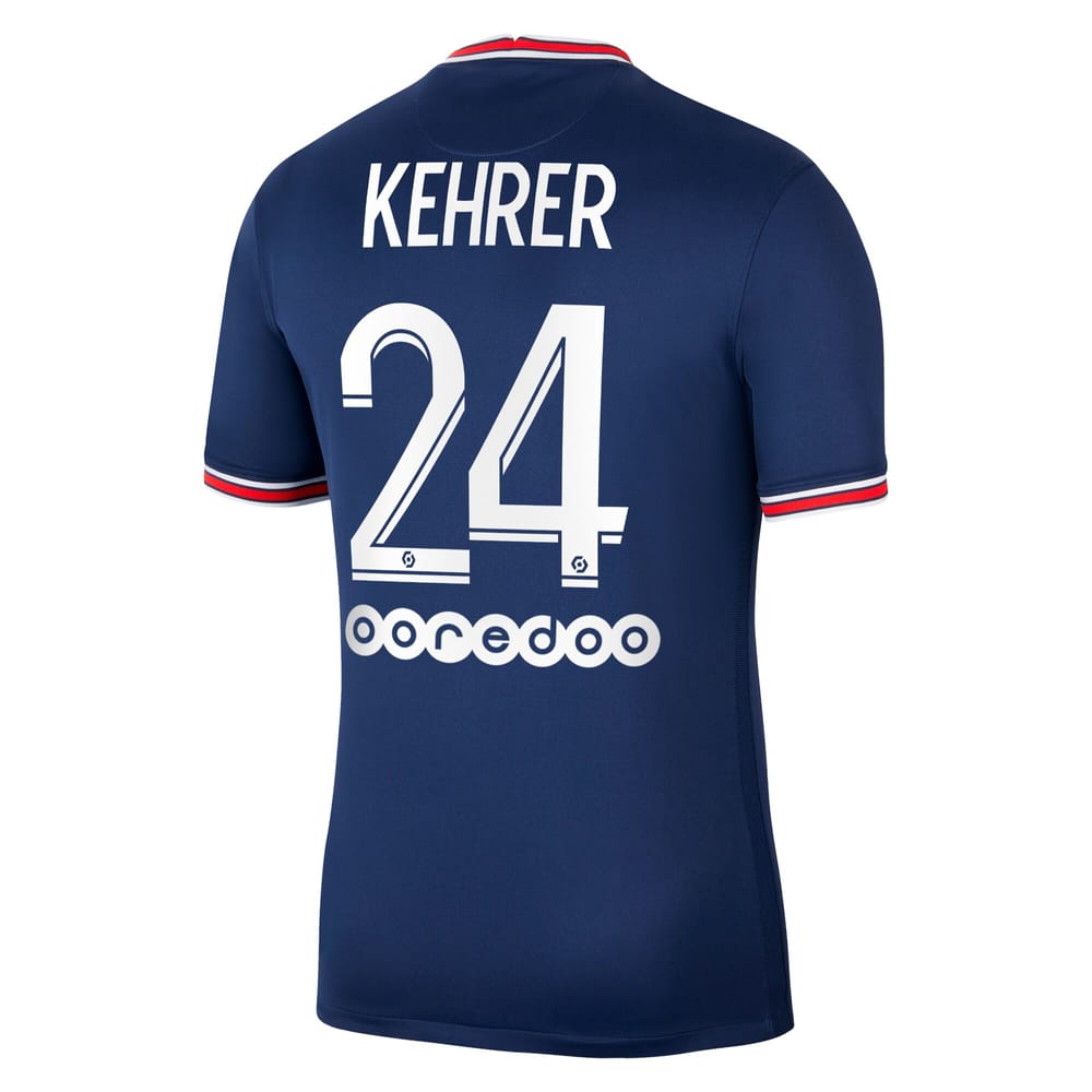 Ligue 1 Paris Saint-Germain Home Jersey Shirt 2021-22 player Kehrer 24 printing for Men