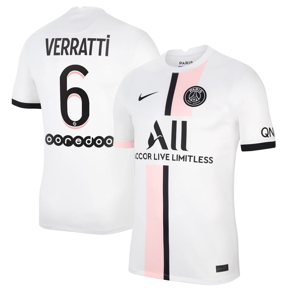 Ligue 1 Paris Saint-Germain Away Jersey Shirt 2021-22 player Verratti 6 printing for Men