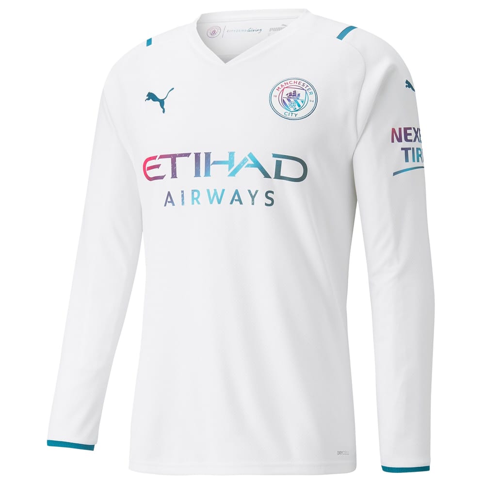 Premier League Manchester City Away Long Sleeve Jersey Shirt 2021-22 player Mahrez 26 printing for Men