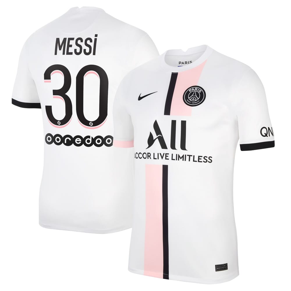 Ligue 1 Paris Saint-Germain Away Jersey Shirt 2021-22 player Messi 30 printing for Men