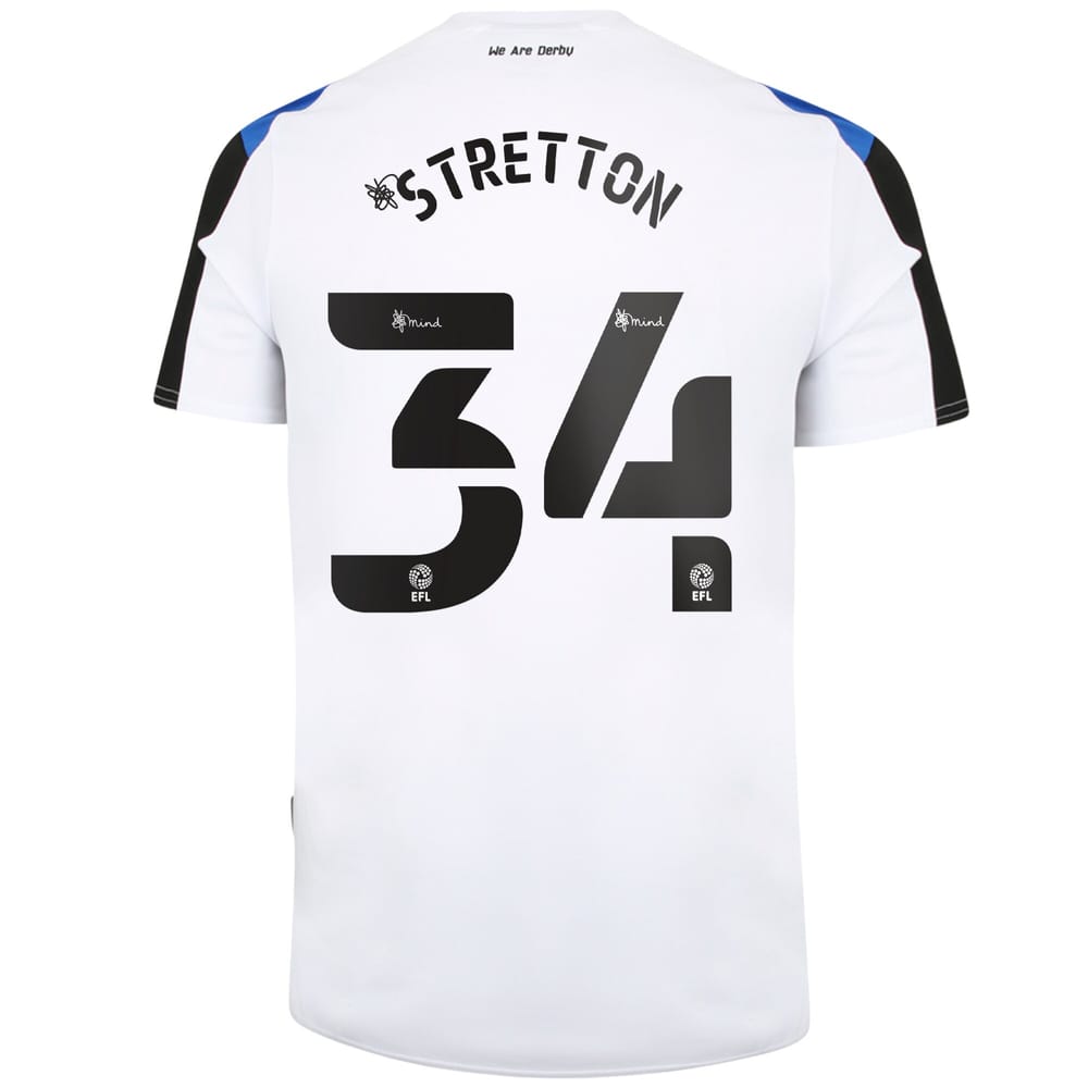 EFL League One Derby County Home Jersey Shirt 2021-22 player Stretton 34 printing for Men