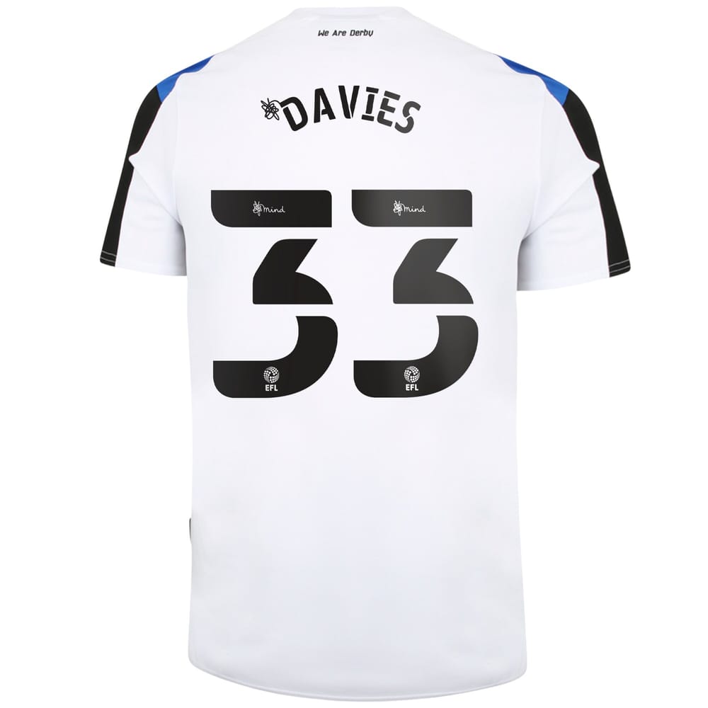 EFL League One Derby County Home Jersey Shirt 2021-22 player Davies 33 printing for Men
