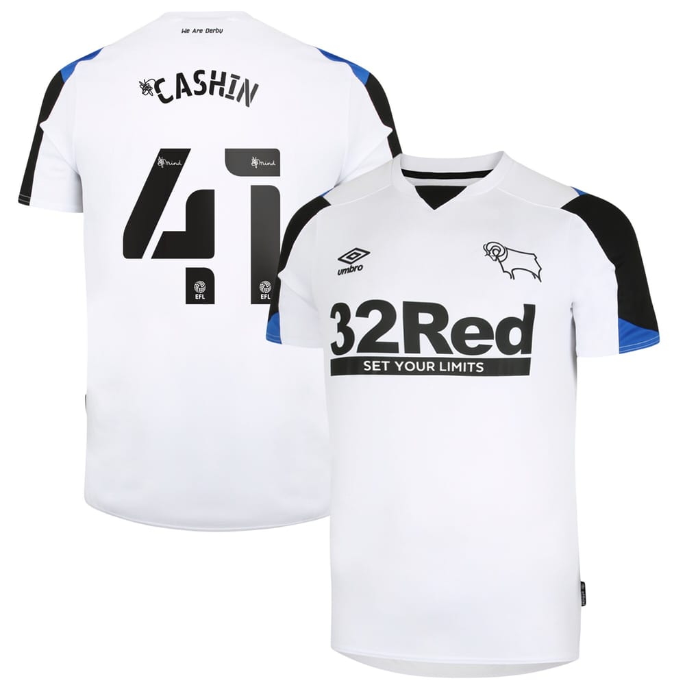 EFL League One Derby County Home Jersey Shirt 2021-22 player Cashin 41 printing for Men