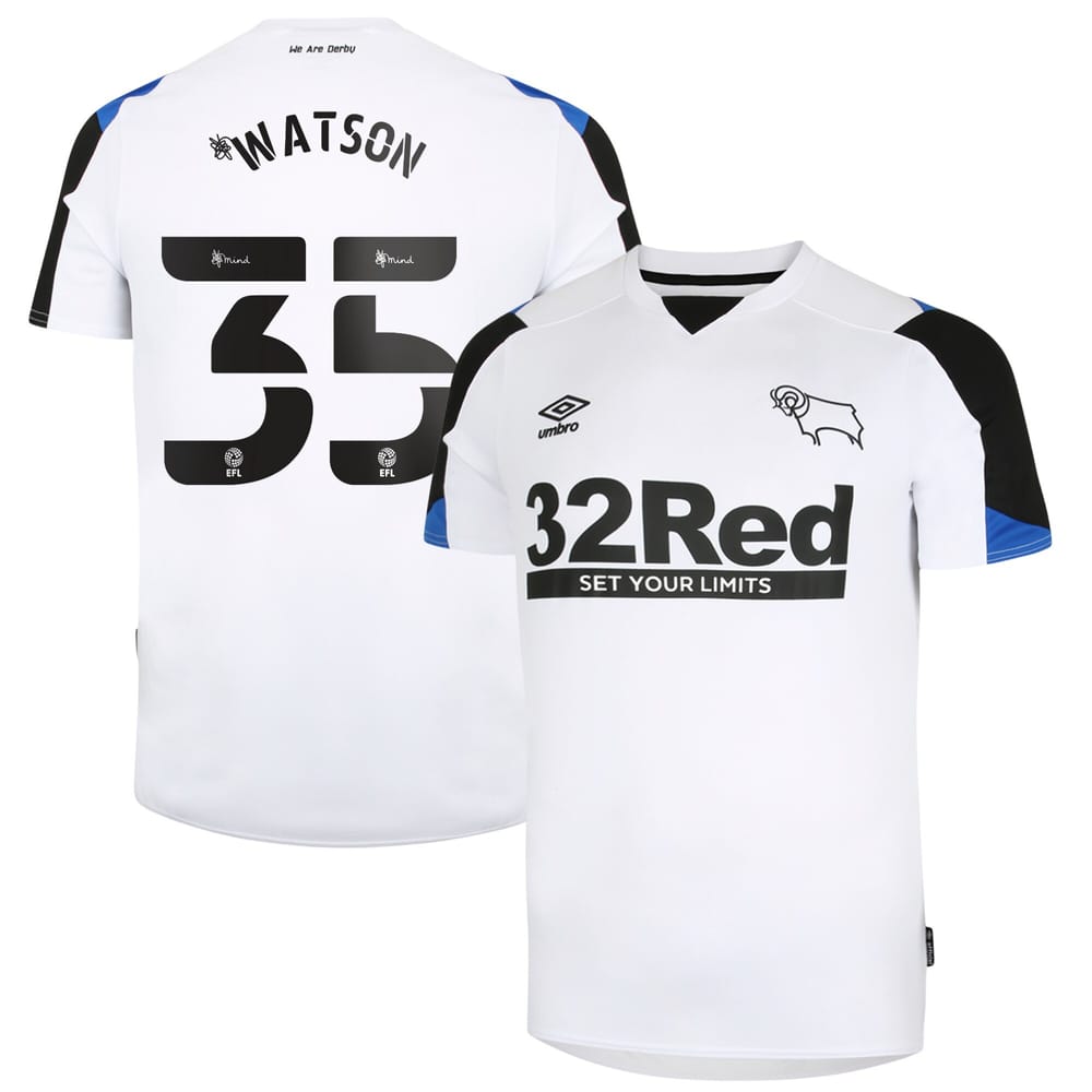 EFL League One Derby County Home Jersey Shirt 2021-22 player Watson 35 printing for Men